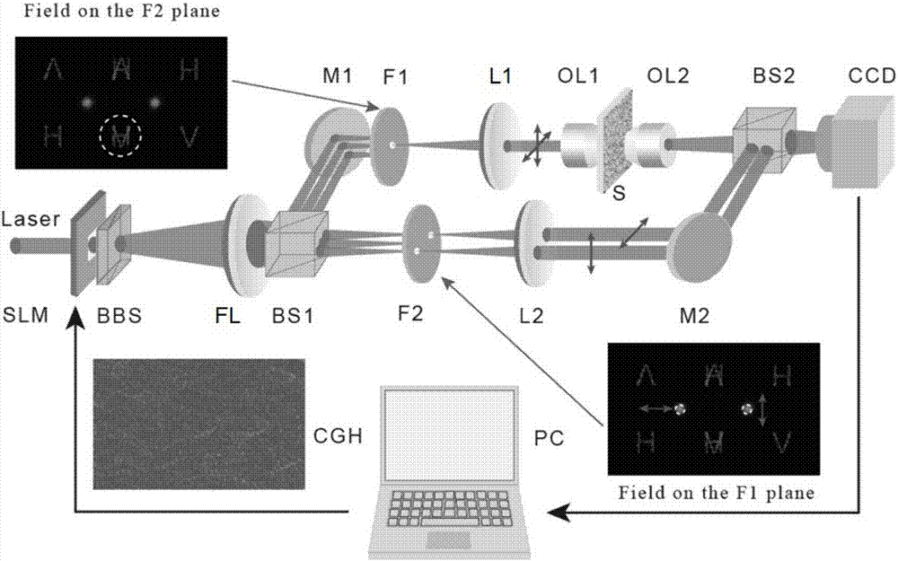 Measurement device and method of vector transmission matrix of scattering medium