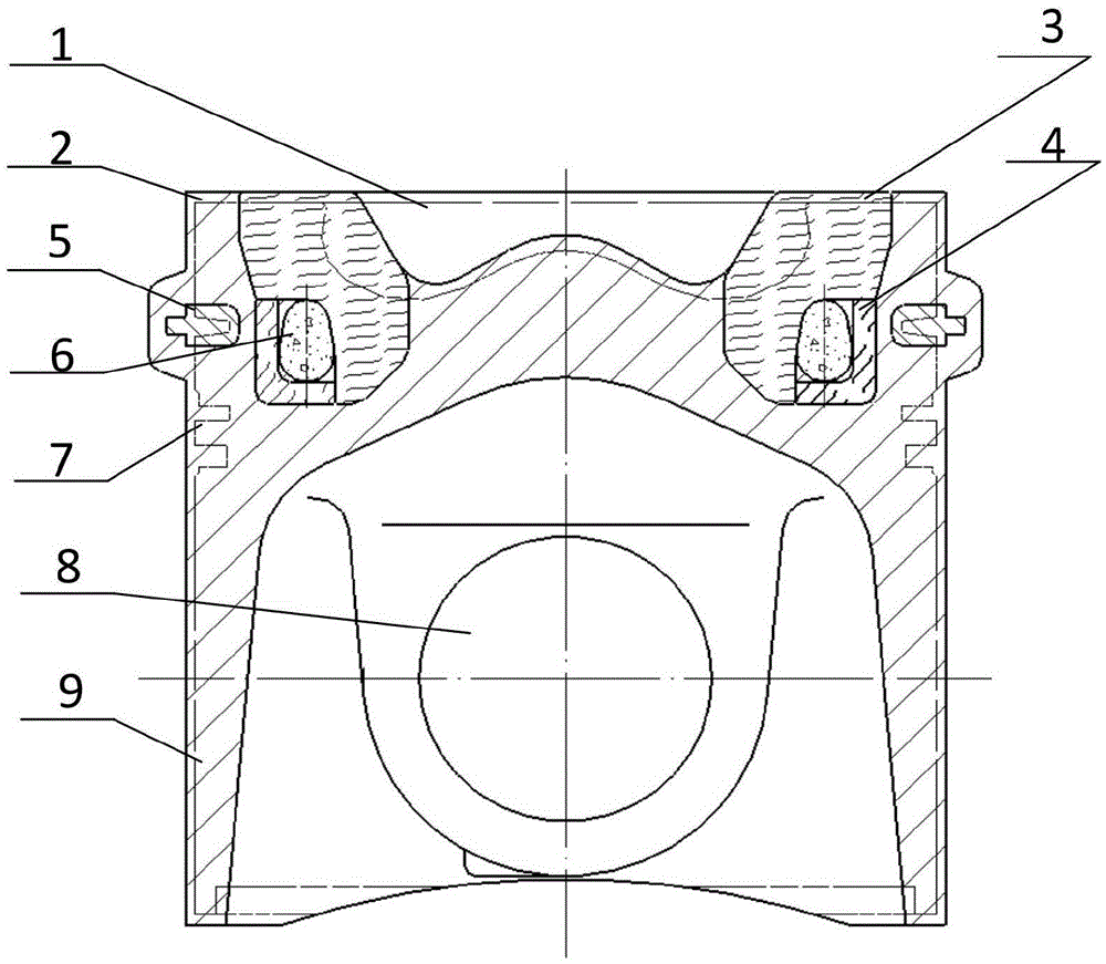 Alumina Fiber Titanium Oxide Particle Reinforced Internal Cooling Ring Piston Blank Manufacturing Method