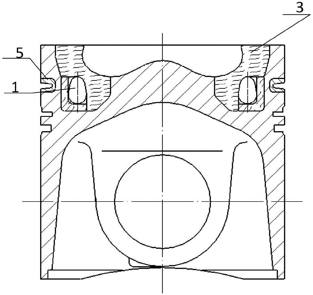 Alumina Fiber Titanium Oxide Particle Reinforced Internal Cooling Ring Piston Blank Manufacturing Method