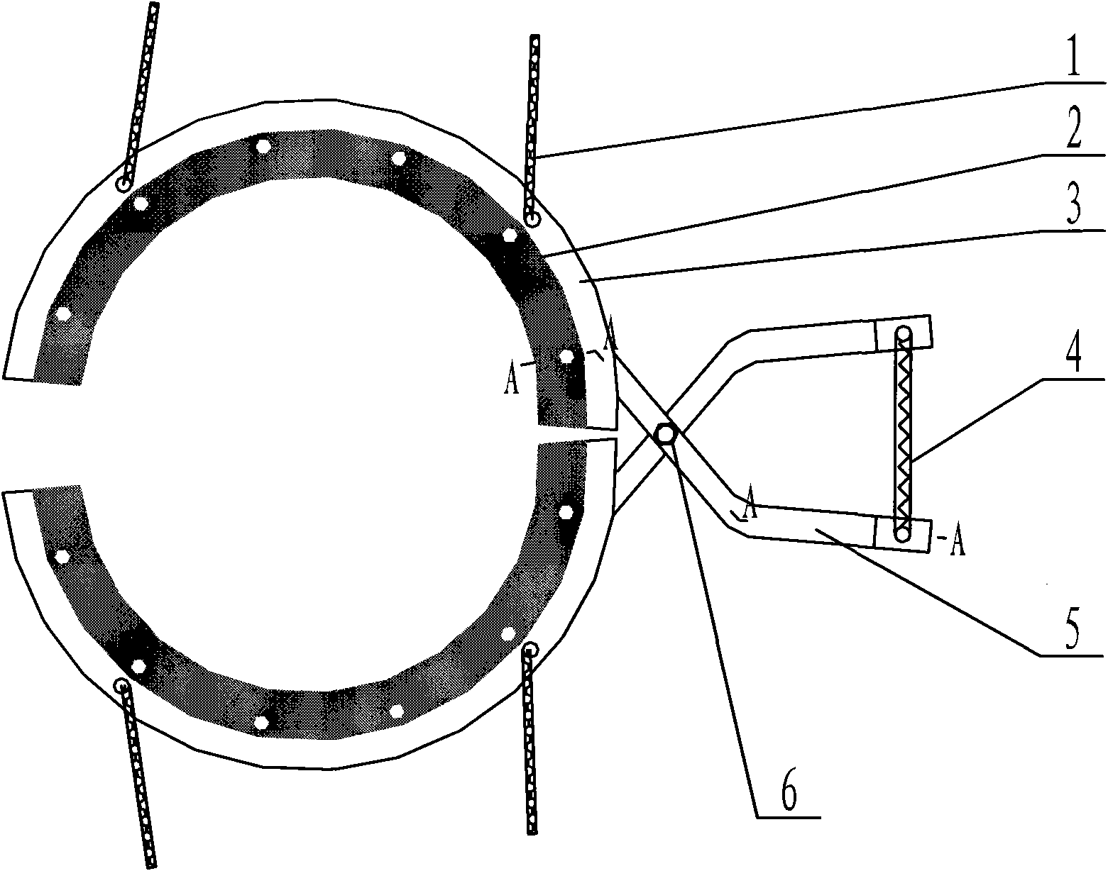 Water baffle plate device suitable for aluminum alloy circular ingot half-continuous casting