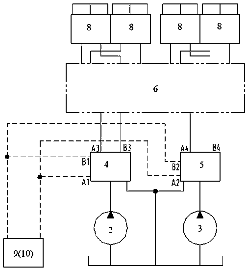 Fully hydraulically driven multi-stirring wheel synchronization device for stirring curer