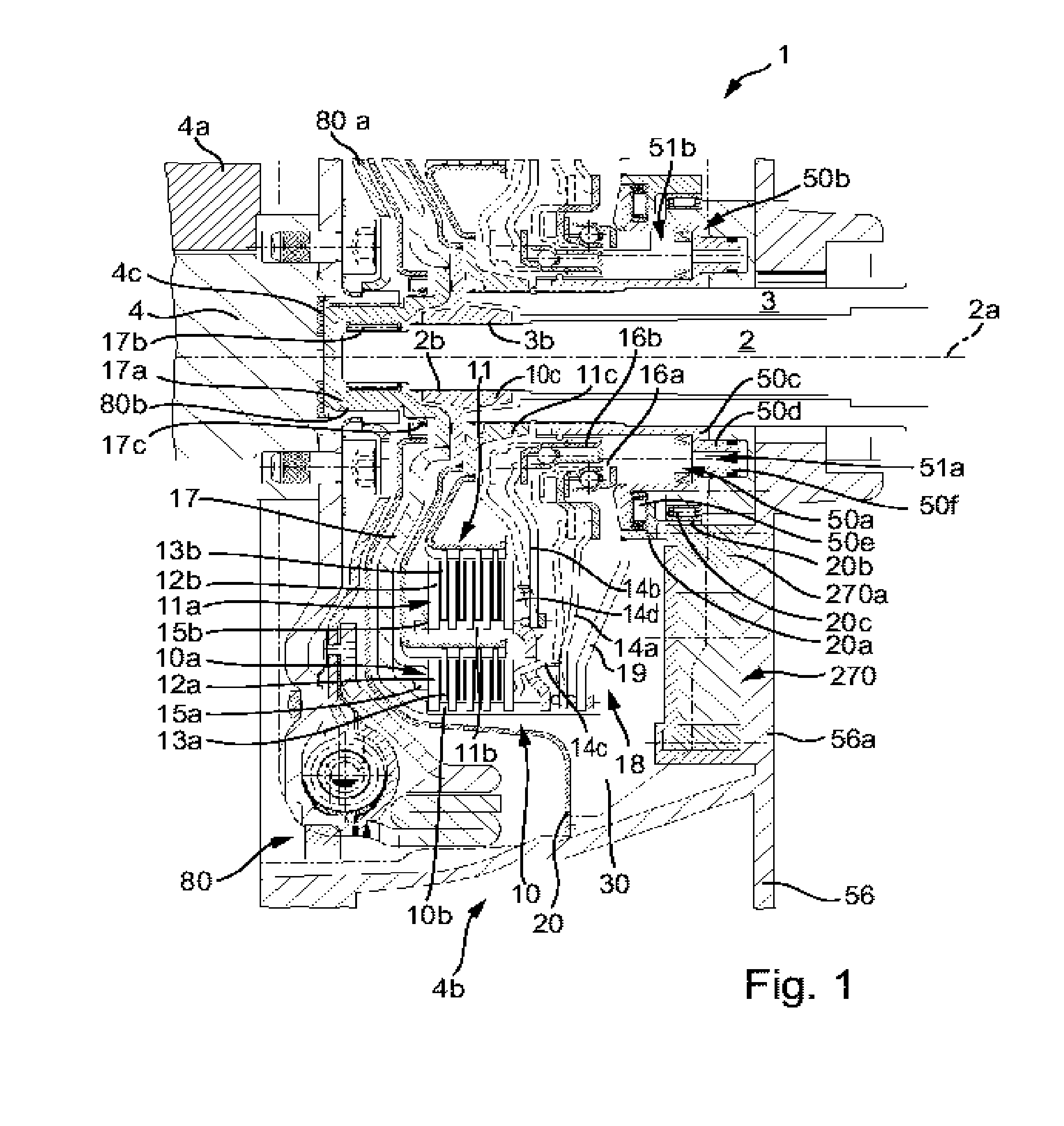 Torque transmitting unit and drive train for it