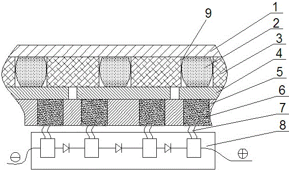 Current extraction device for aluminium base flexible conductive backboard