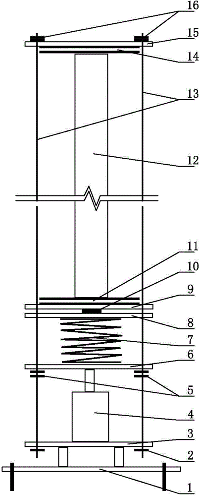 Adjustable device for testing self-balancing long-term stressed wood columns