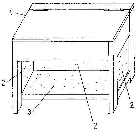 Desk capable of achieving warm keeping effect on legs and feet