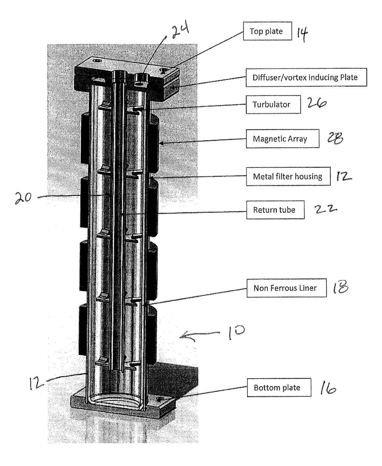 Filter Element With Magnetic Array