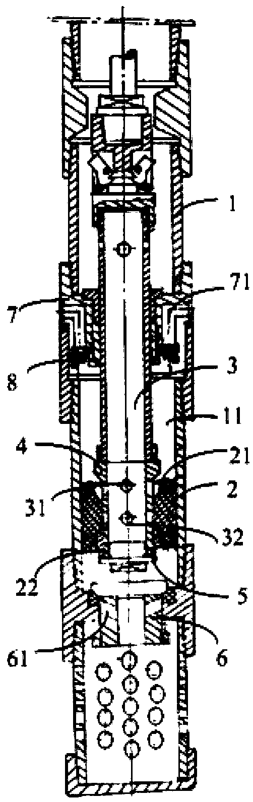 A device for a piston type double-acting deep well pump