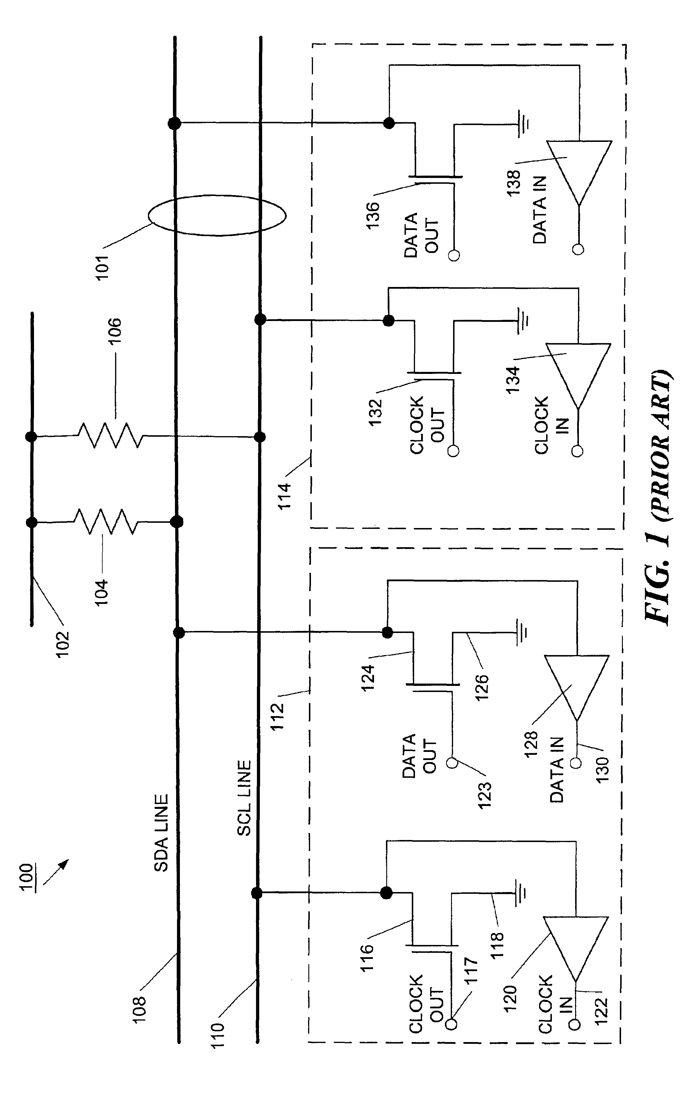 Method and apparatus for interconnecting wired-AND buses