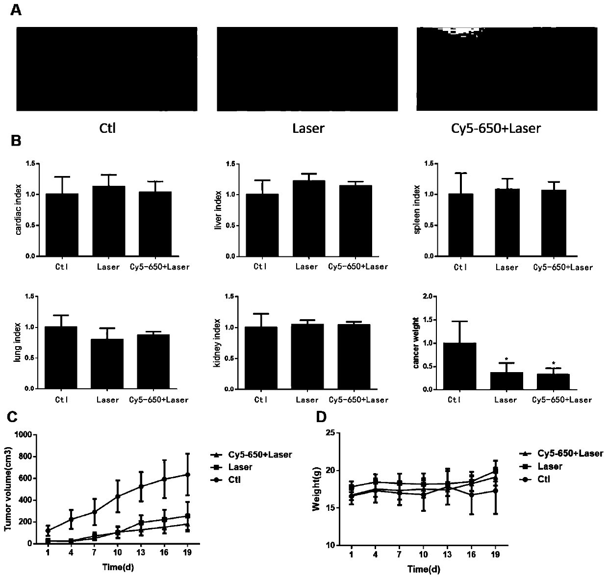 Cy5-650 and application of Cy5-650 in preparation of anti-tumor drugs