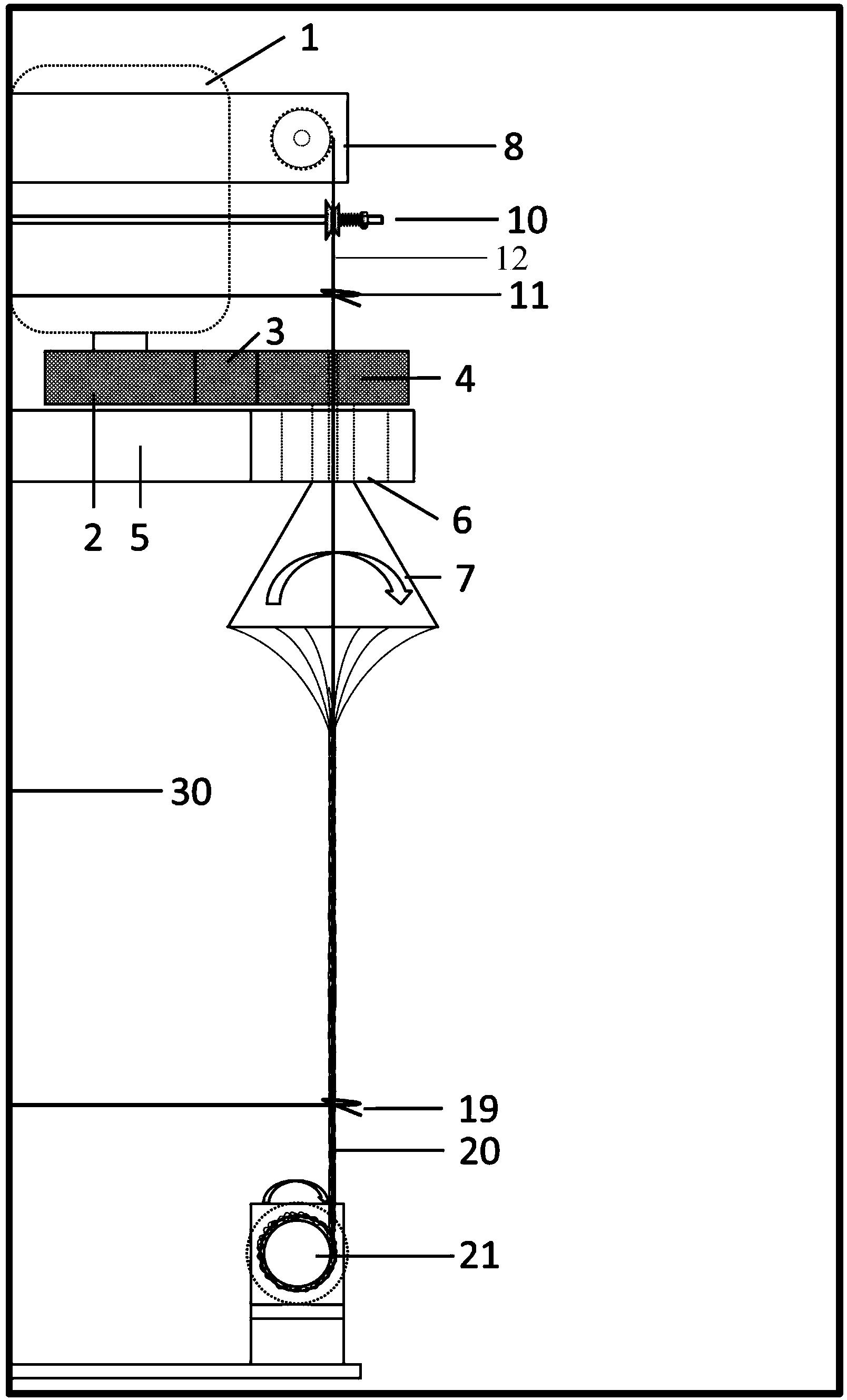 Nano-fiber covering yarn electrostatic spinning device and application thereof