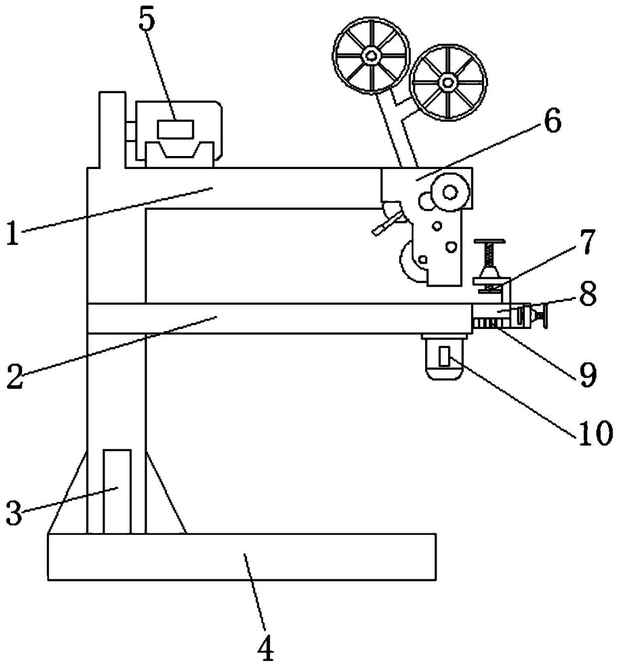 Box nailing machine avoiding binding deformation and for corrugated carton production