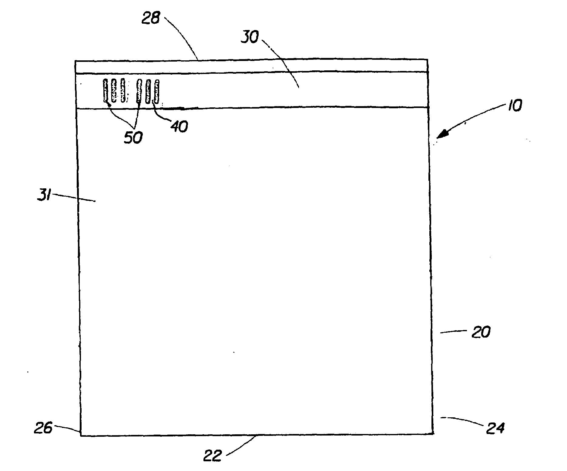 Flexible bag having a drawtape closure