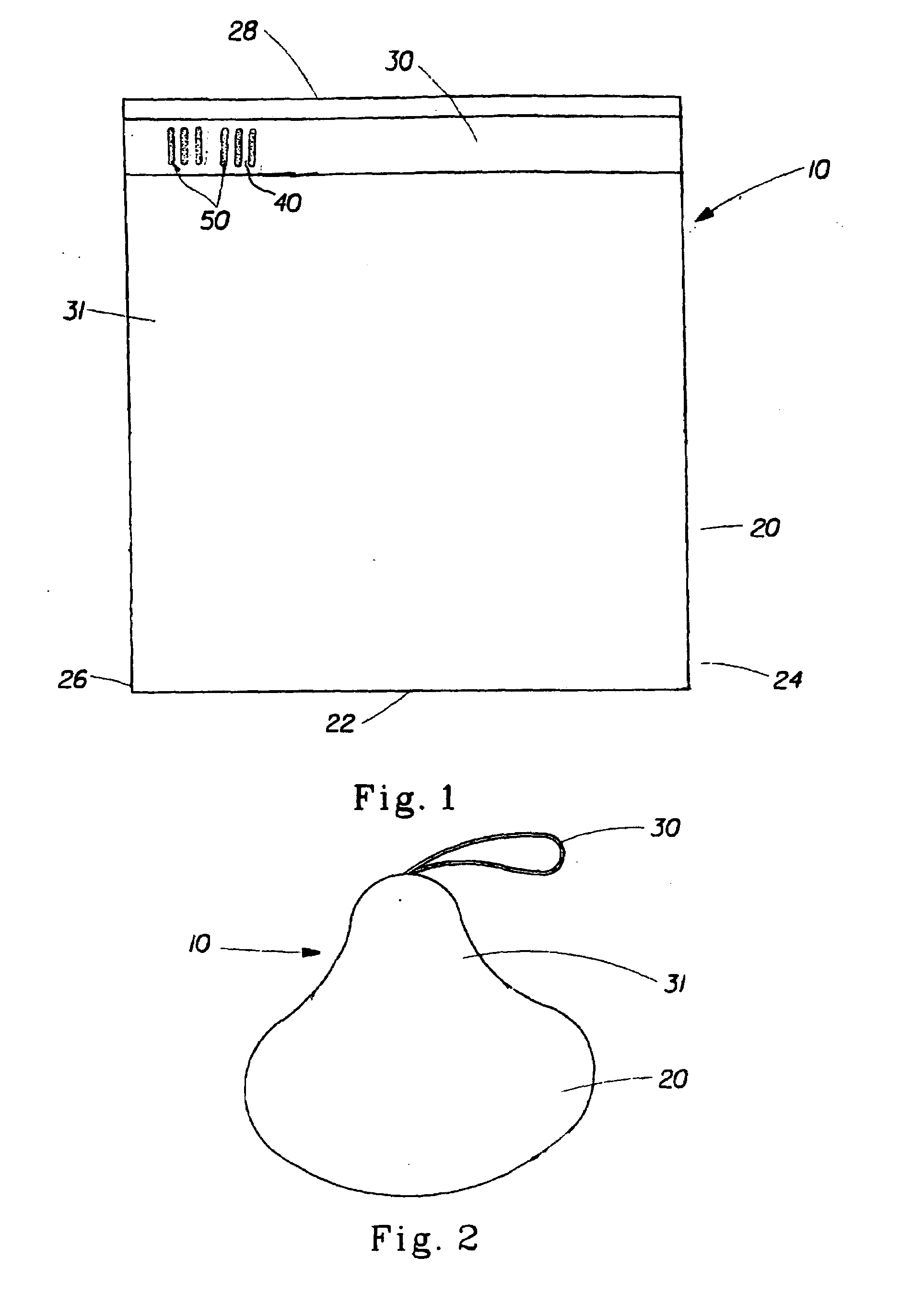 Flexible bag having a drawtape closure