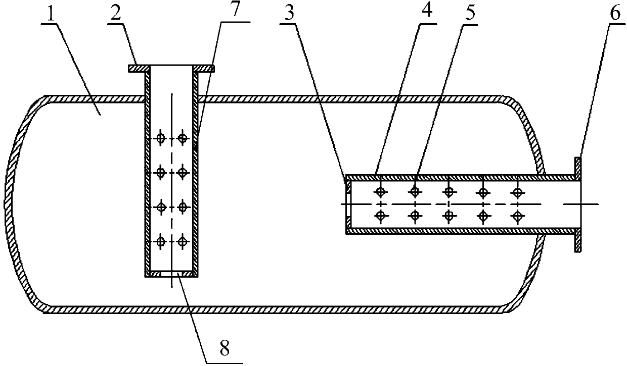 L-type impact air flow attenuator