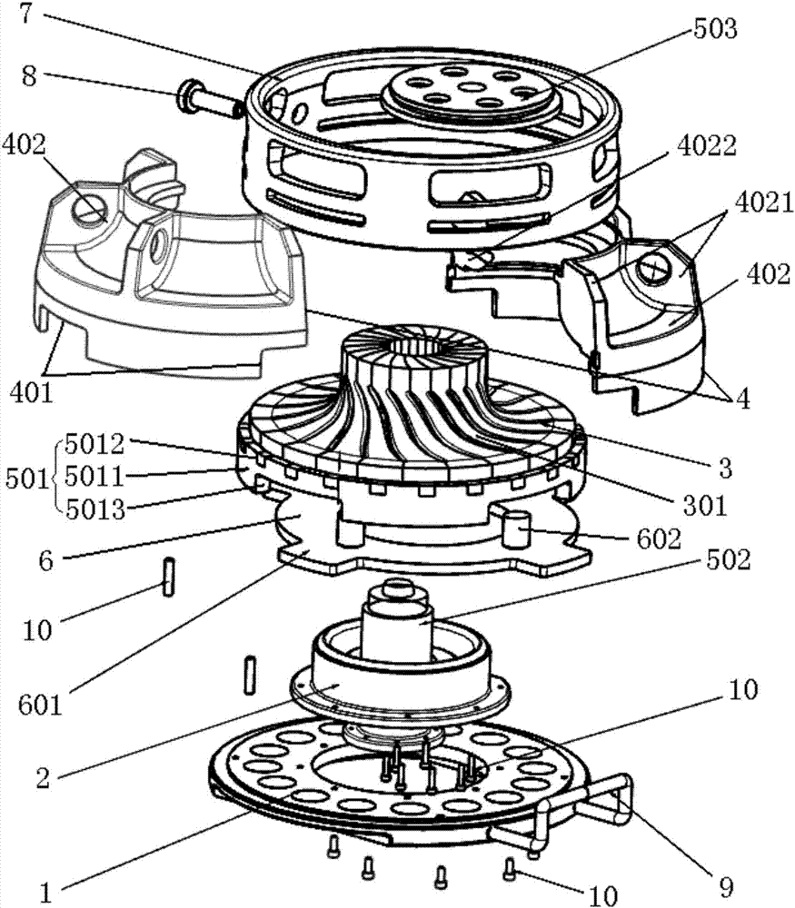 Wax mold for precision casting of closed centrifugal vane wheel and wax mold manufacturing method