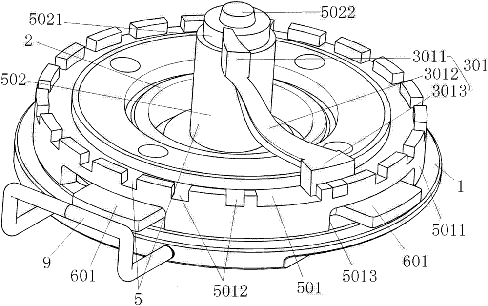 Wax mold for precision casting of closed centrifugal vane wheel and wax mold manufacturing method