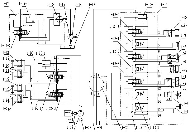 Hydraulic control device of road guardrail breakdown van