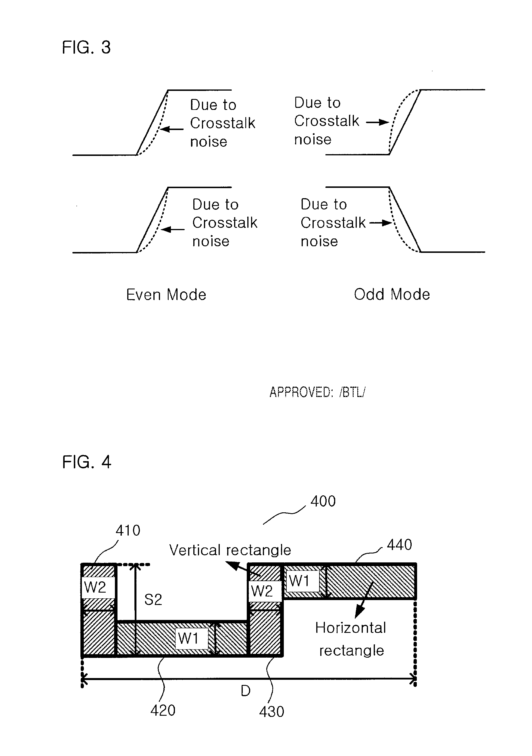 Serpentine micro-strip lines configured in an aggressor/victim type transmission line structure