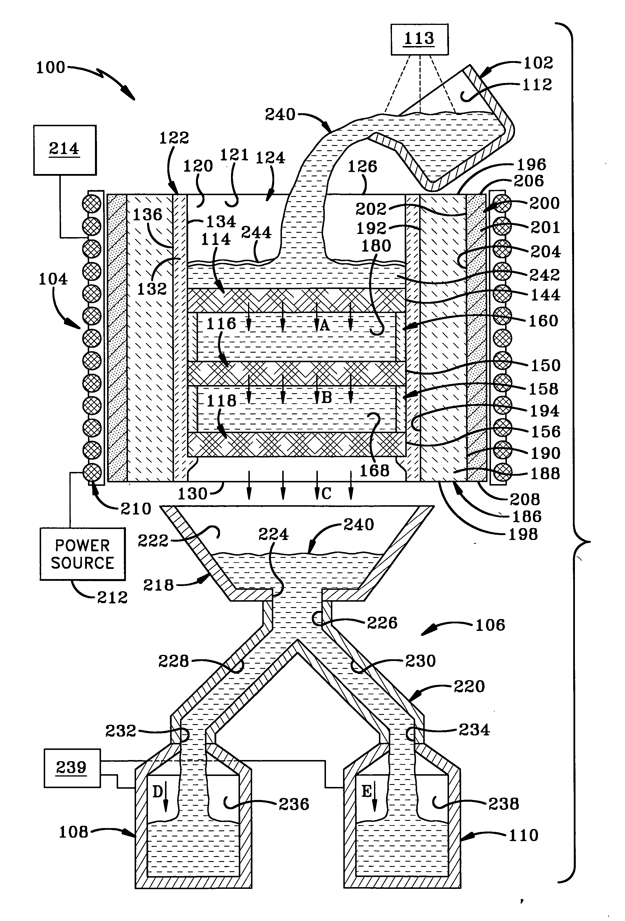 Direct casting utilizing stack filtration