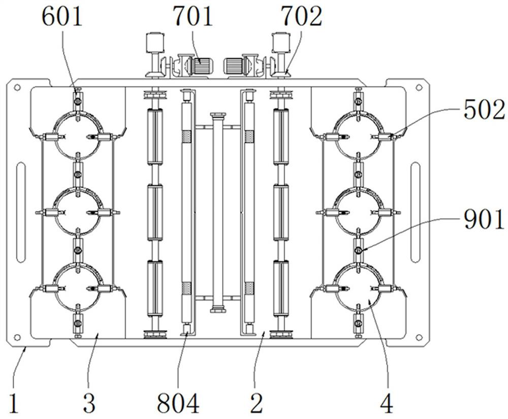 Wire stripping device with multi-station structure for three-phase motor processing