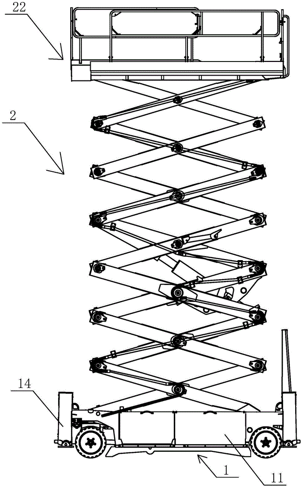 High-stability scissor type aerial work platform