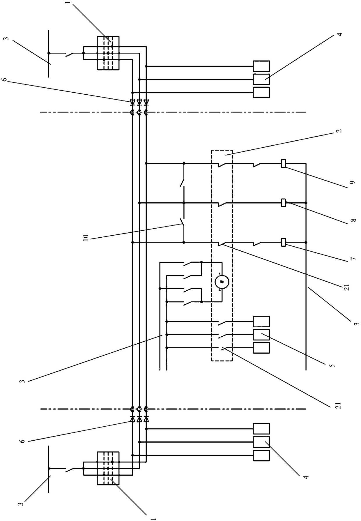 Three-position switch control system and control method