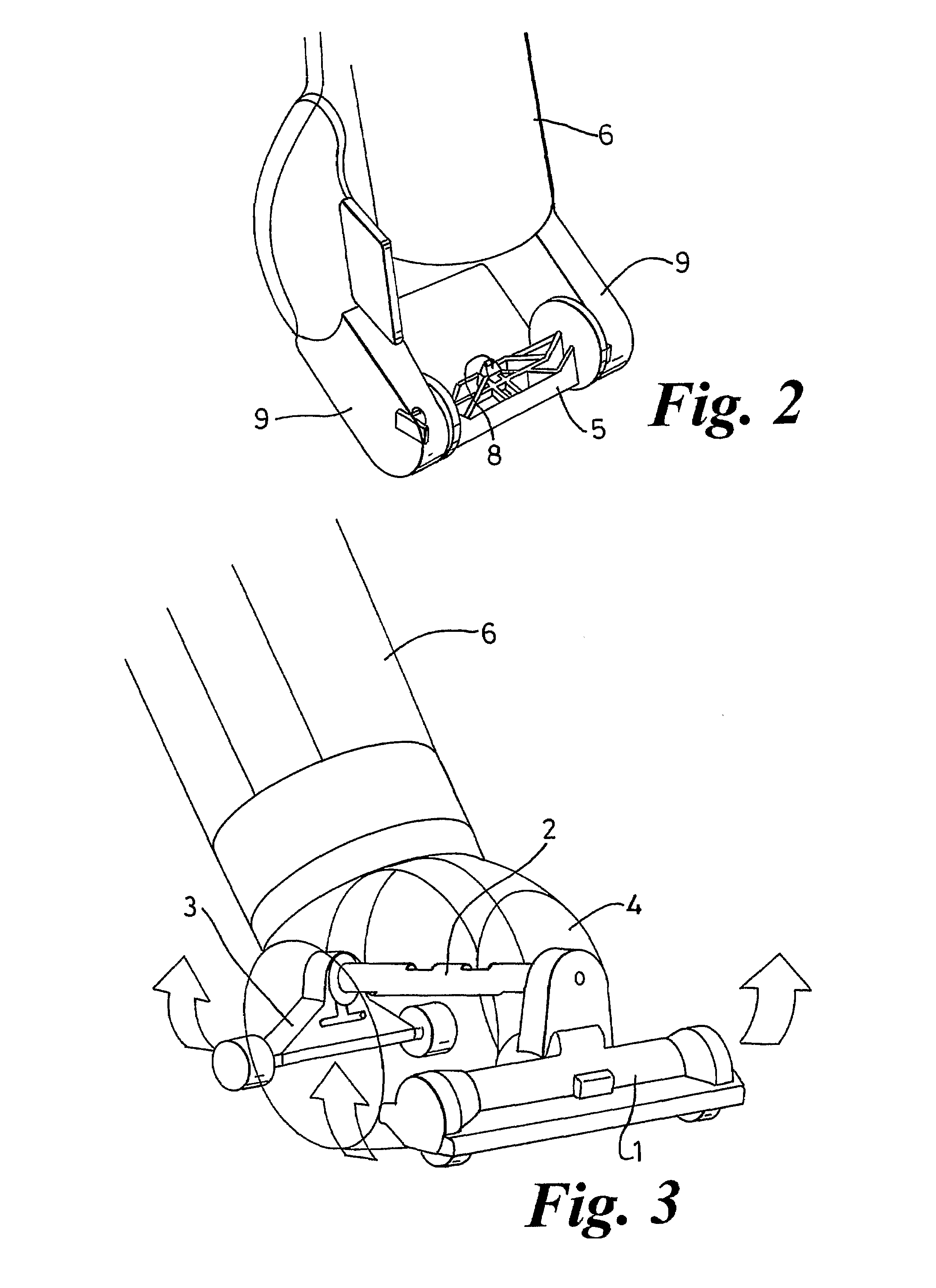 Vacuum cleaner with suction head with locking means of pivotal movement about axis of rotation