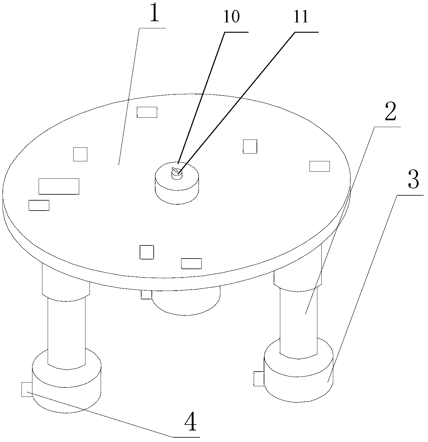 Multi-shaft support air floatation platform leveling method