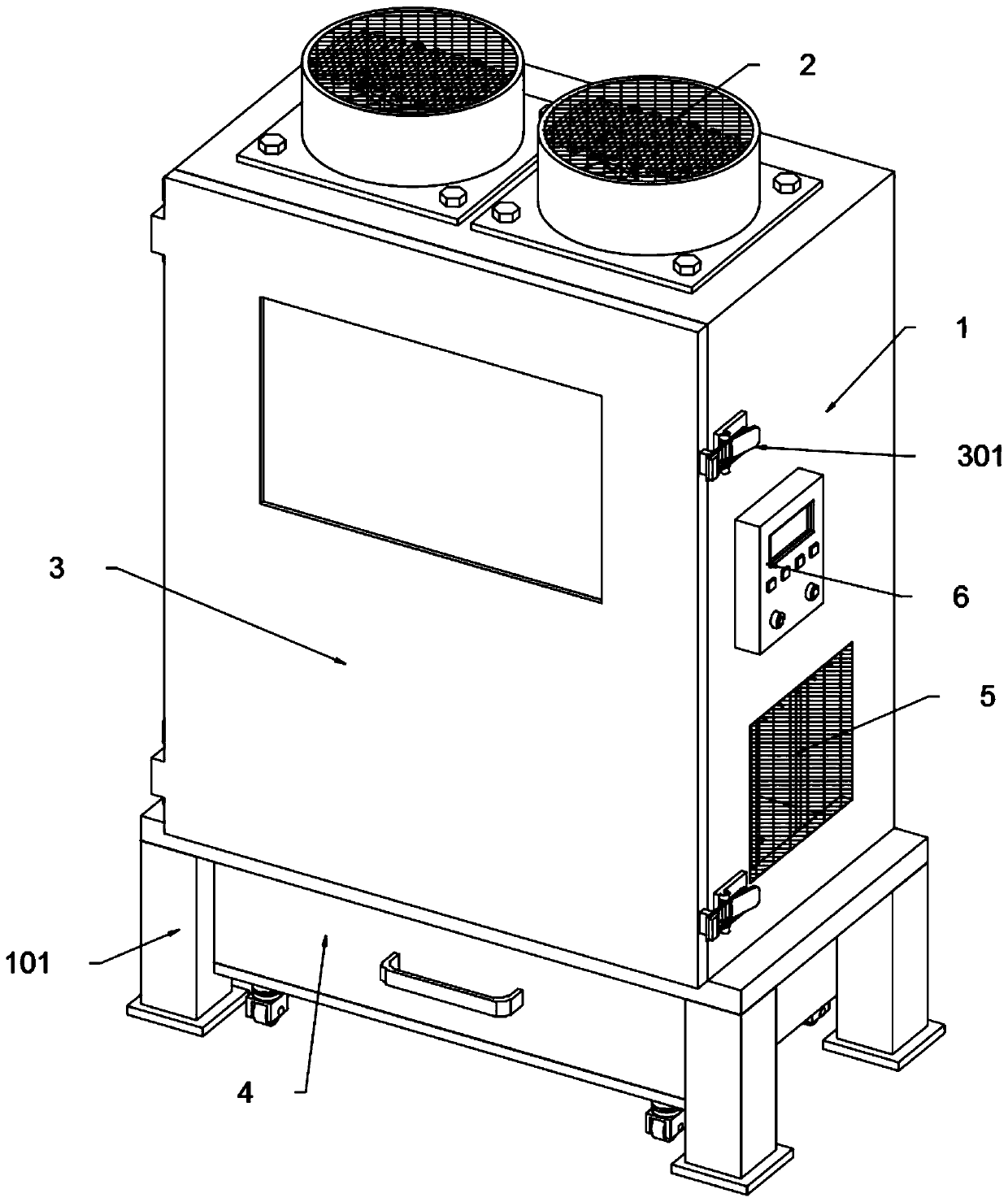 A drying cabinet for clinical medical equipment