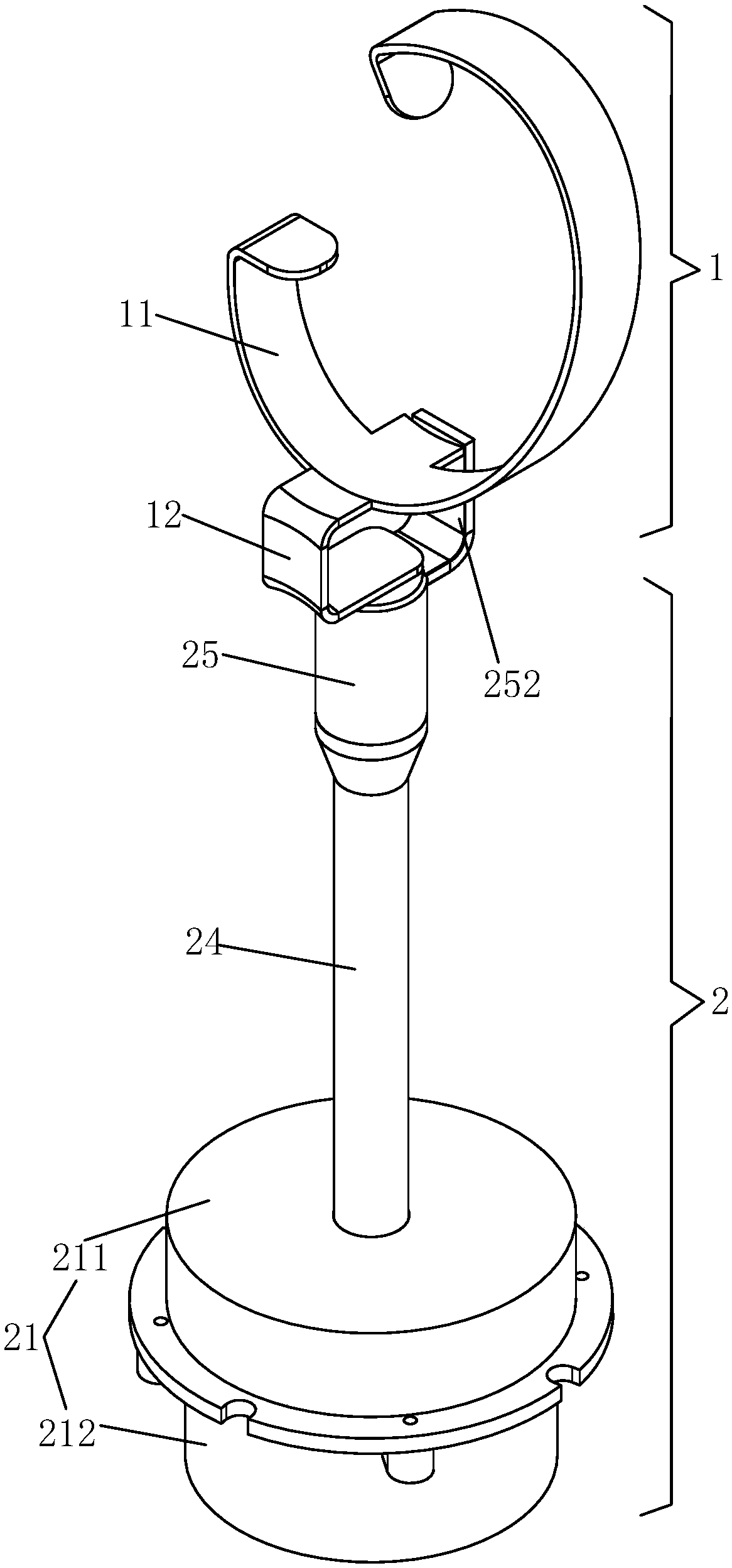 C-type watch display rack with anti-theft function