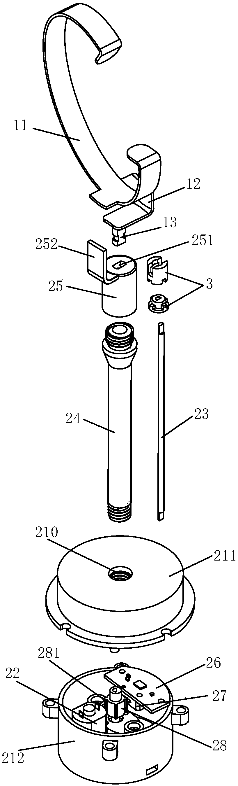 C-type watch display rack with anti-theft function