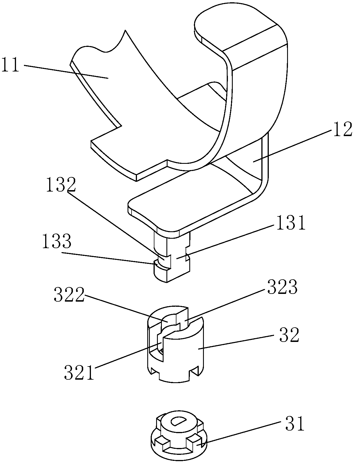 C-type watch display rack with anti-theft function