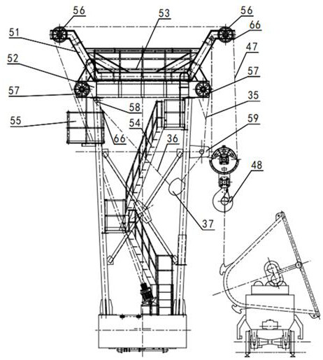 Track self-walking, tank overturning and tank colliding deslagging method