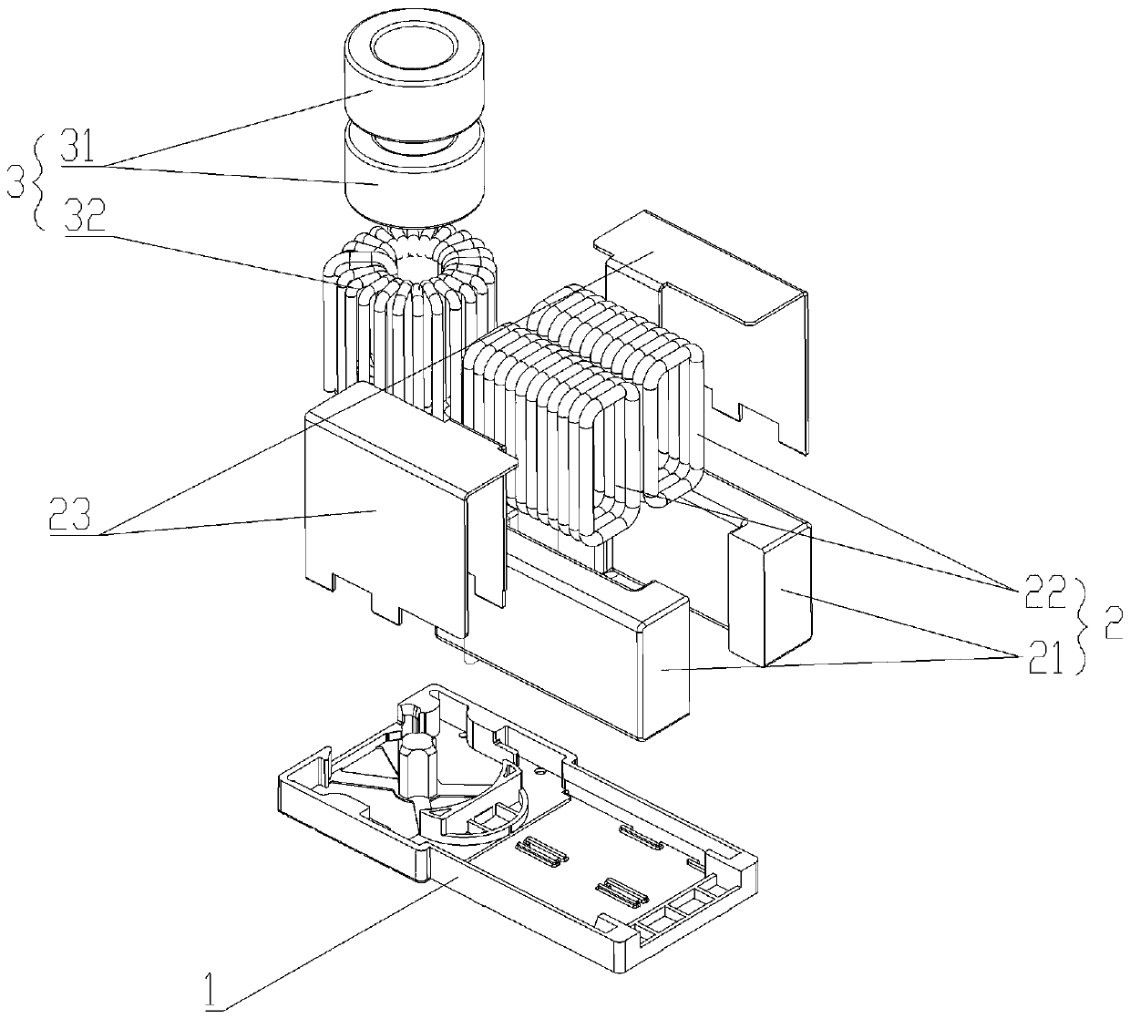 Integrated structure of magnetic element