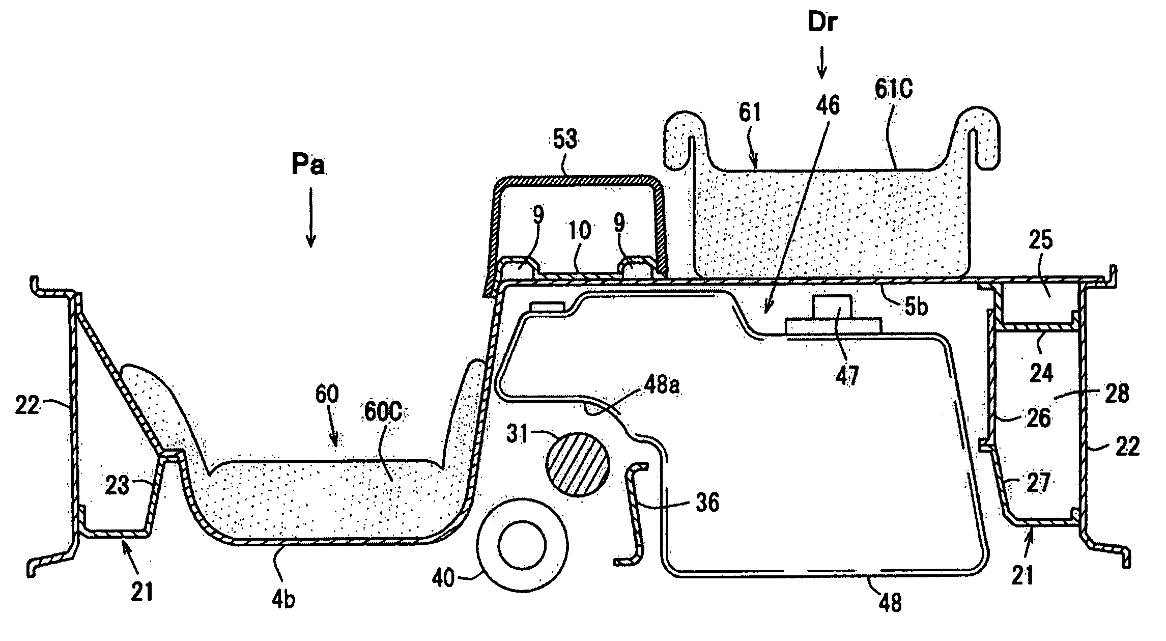 Arrangement structure for auxiliary component of vehicle