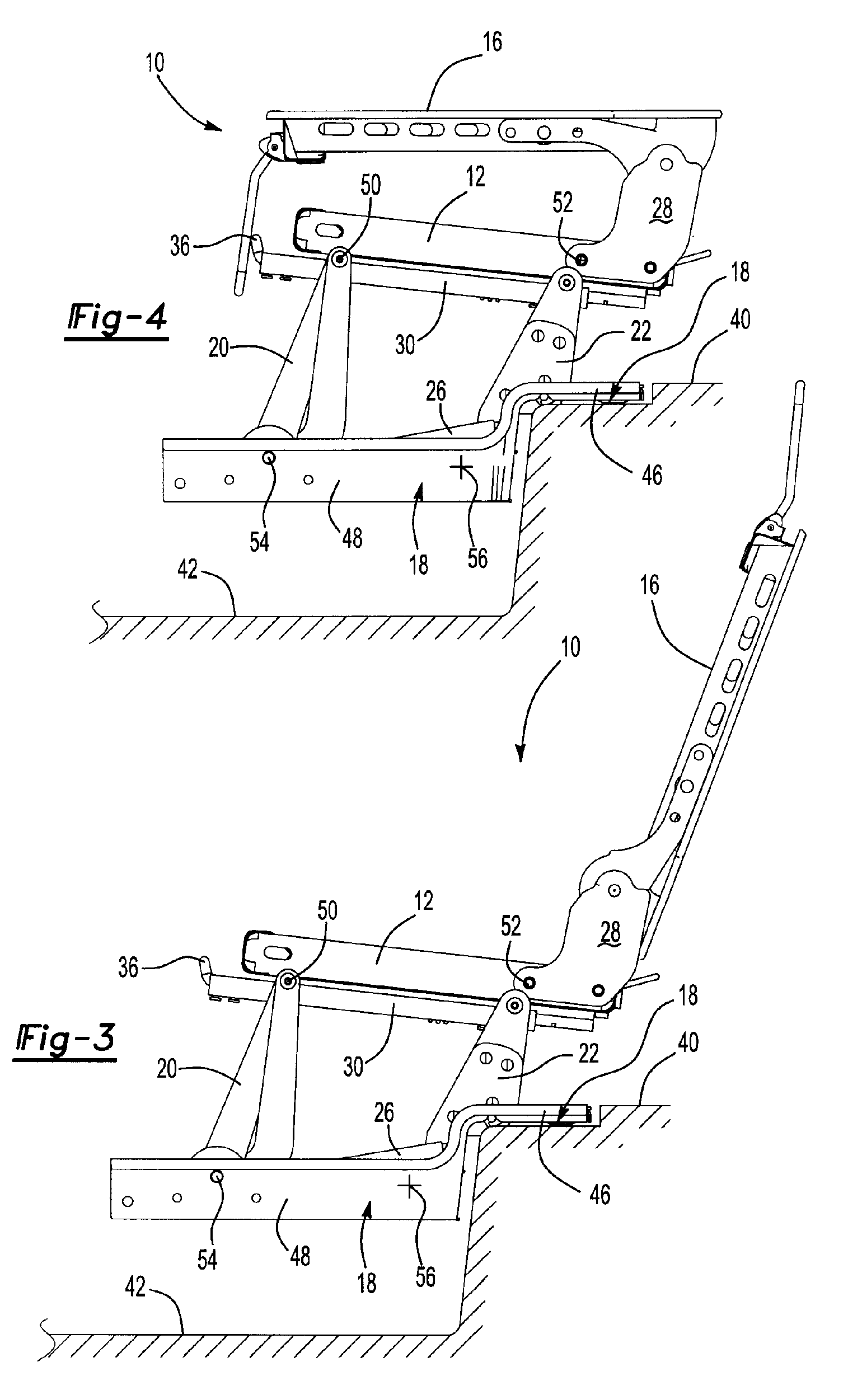 Vehicle seat that tips and kneels and folds into a stowage well