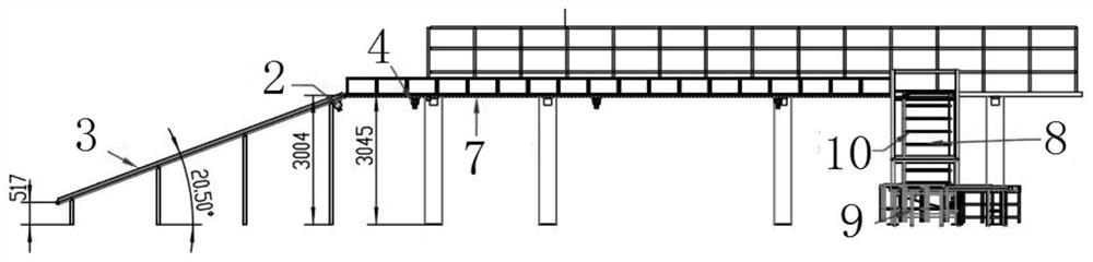 Bridge type material conveying line