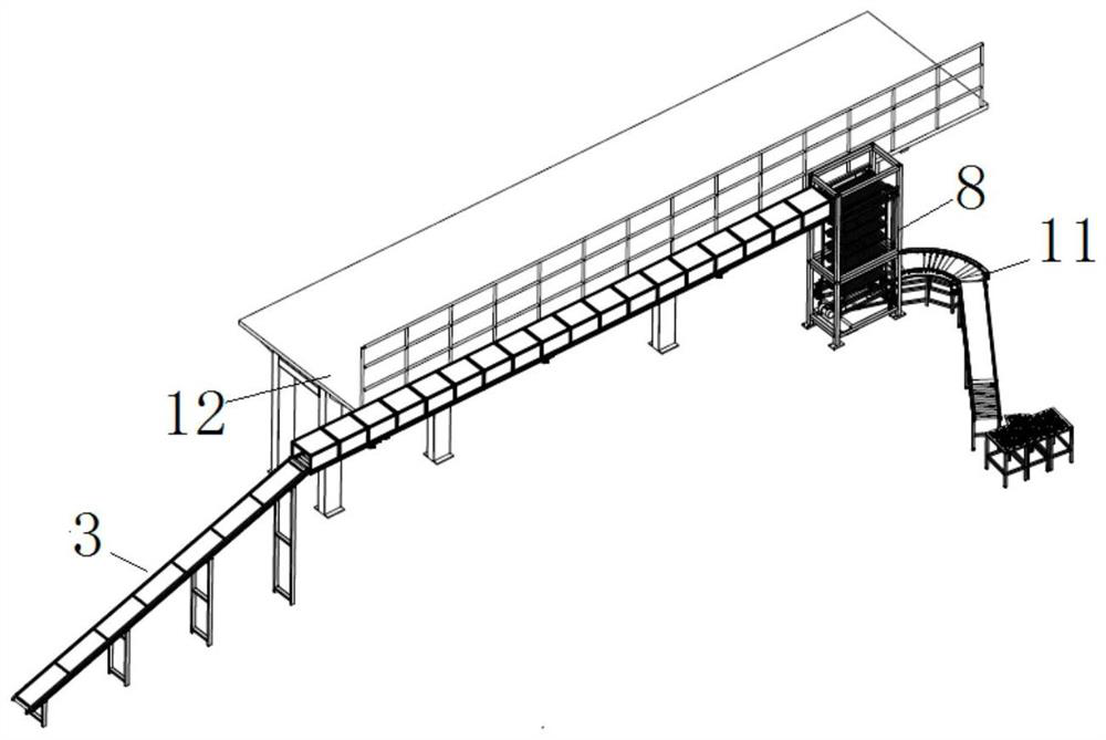 Bridge type material conveying line