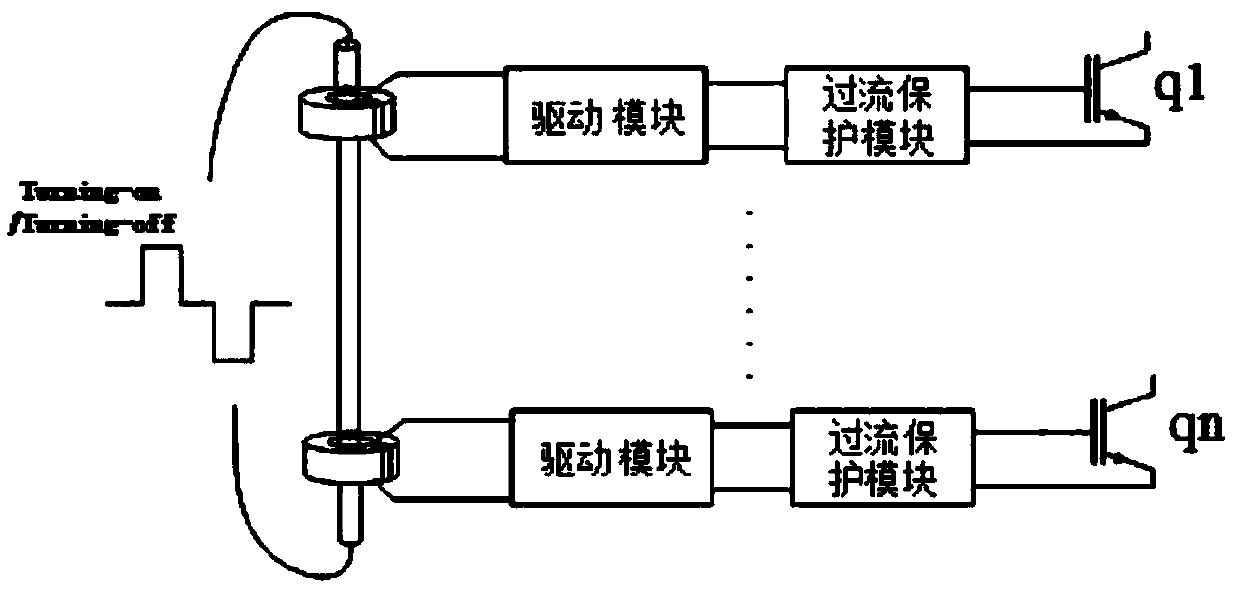 Multi-switch synchronous isolation driving circuit with over-current protection