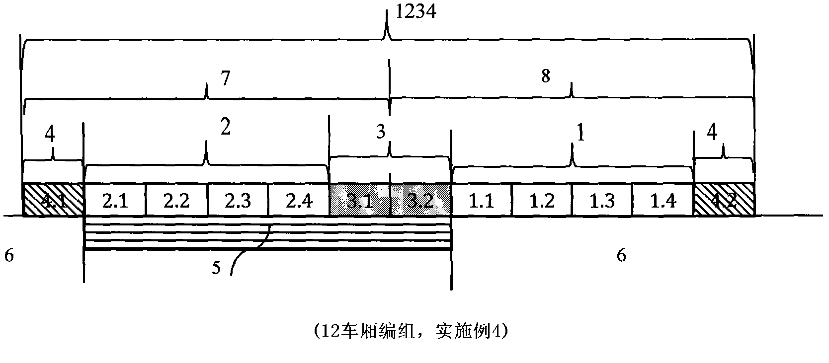 Ultra-long train marshalling operation and platform length determination method for subway or light rail