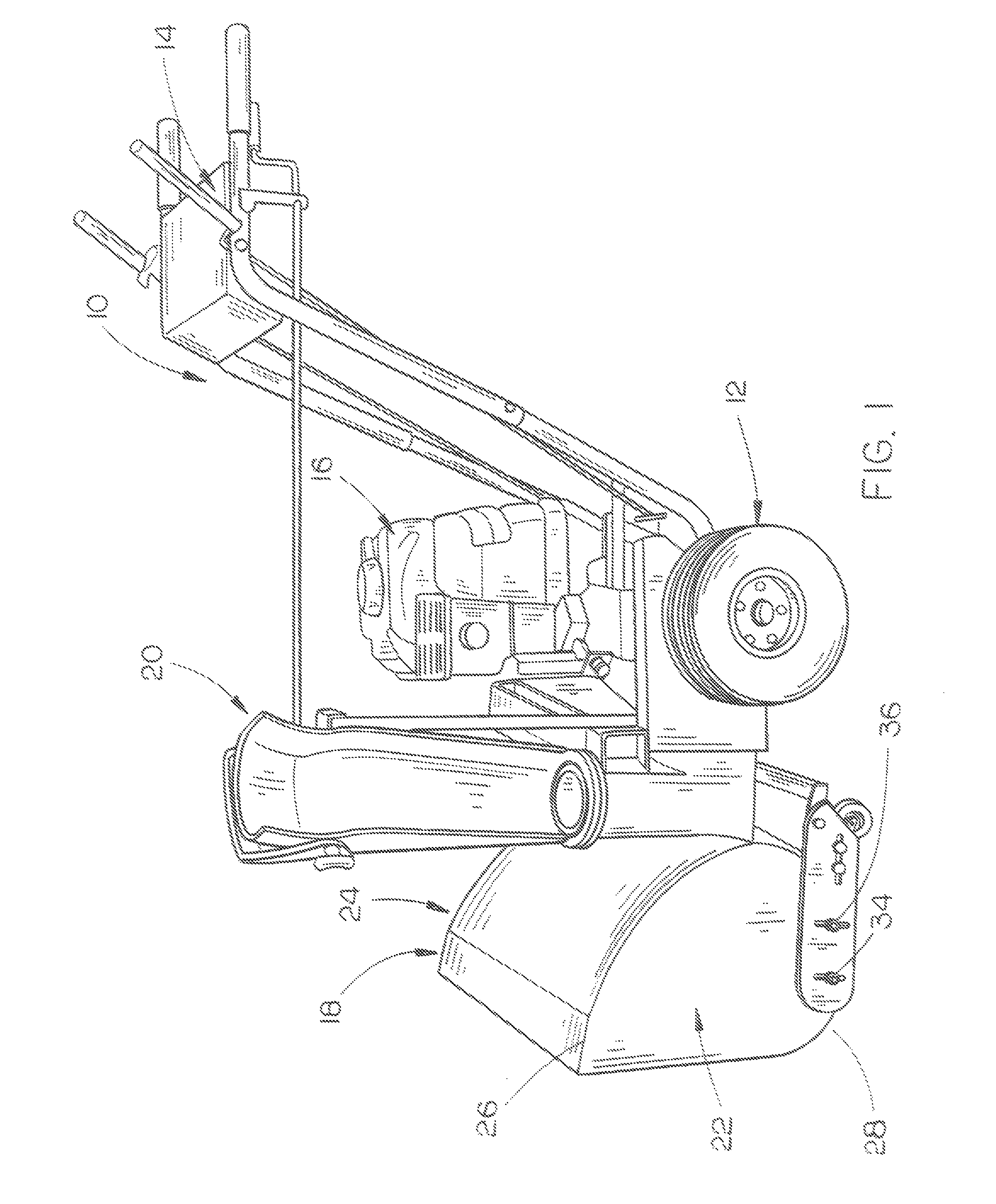 Caster wheel assembly for a snowblower