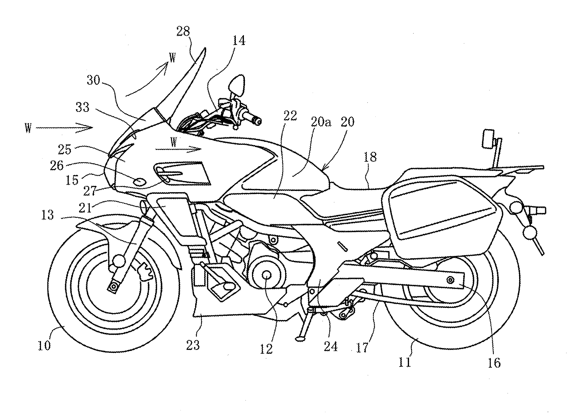 Vehicle with windscreen