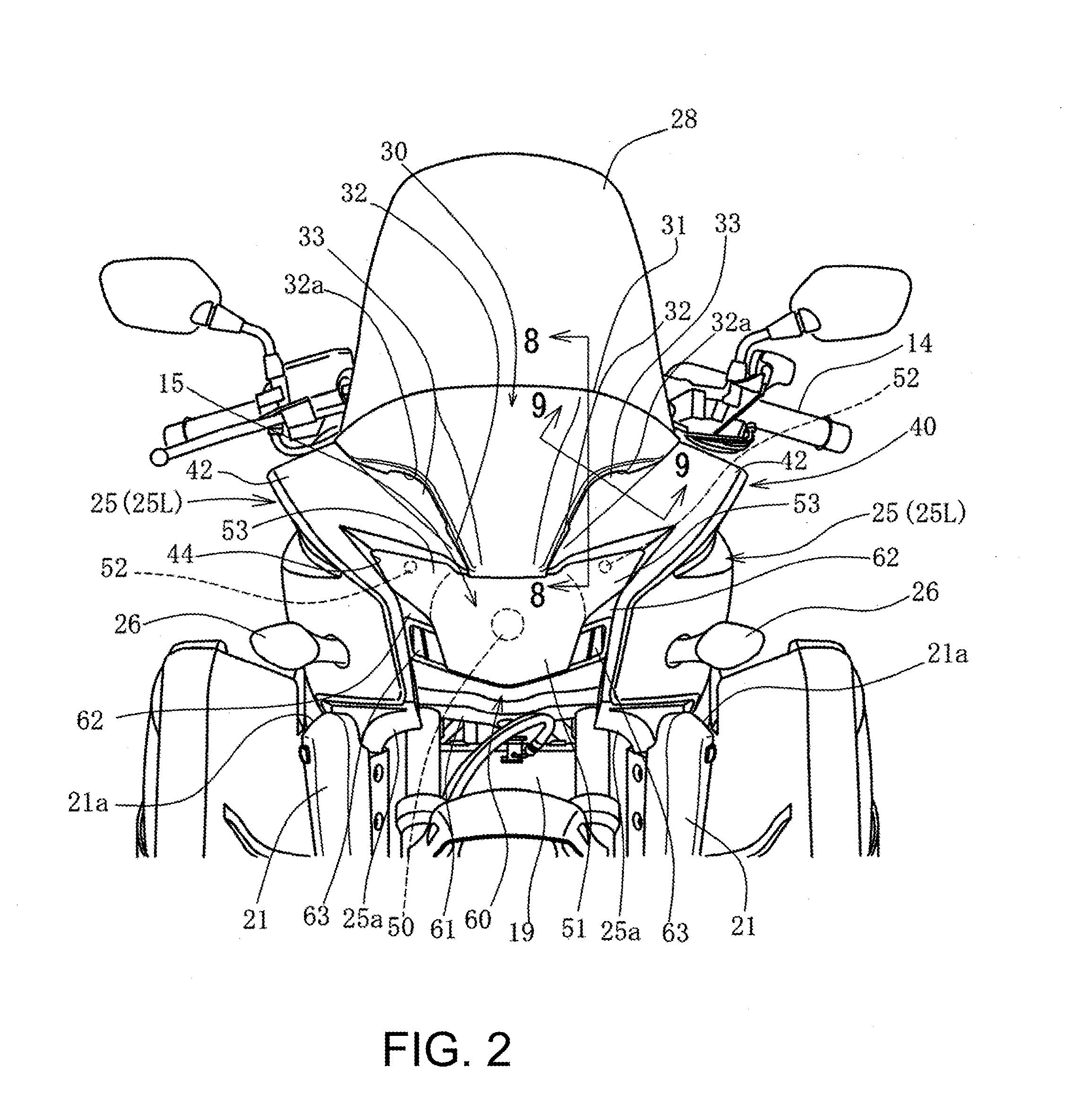 Vehicle with windscreen