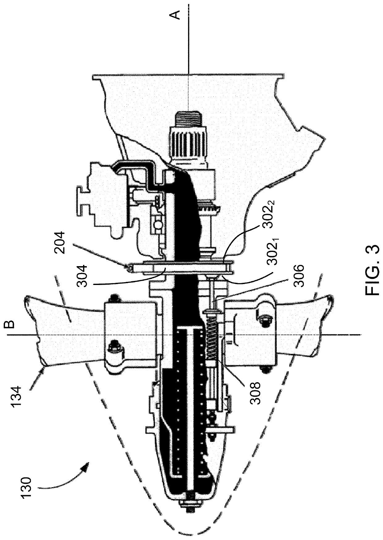 Blade angle position feedback system with magnetic shield