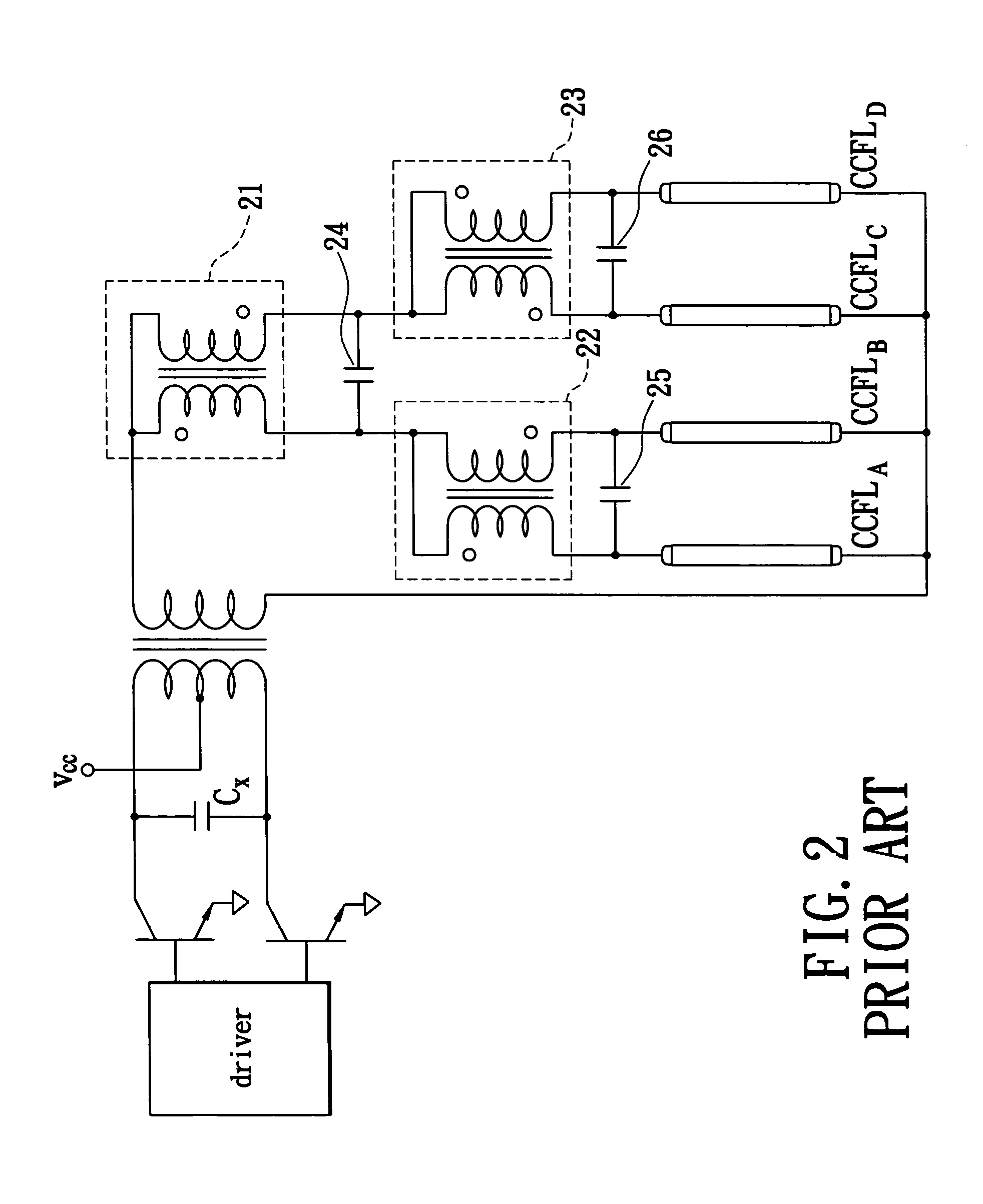 Multiple-CCFL parallel driving circuit and the associated current balancing control method for liquid crystal display