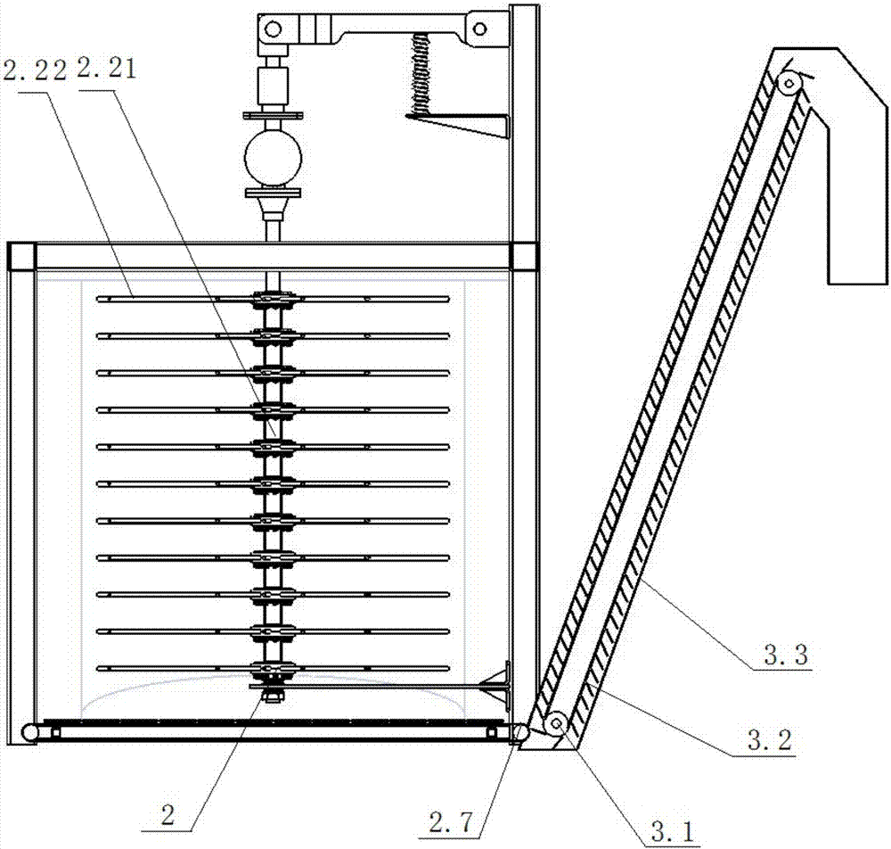 Vertical double-cylinder harvesting machinery capable of performing continuous harvesting work