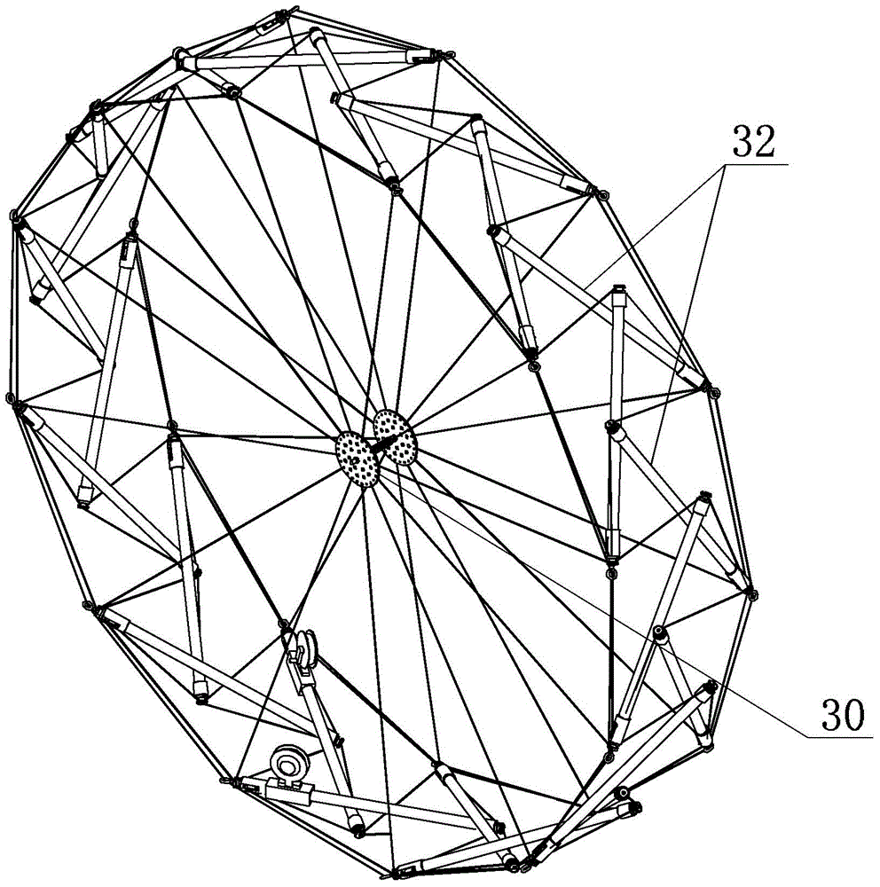 Spatially extendible annular tensioning integrated antenna mechanism