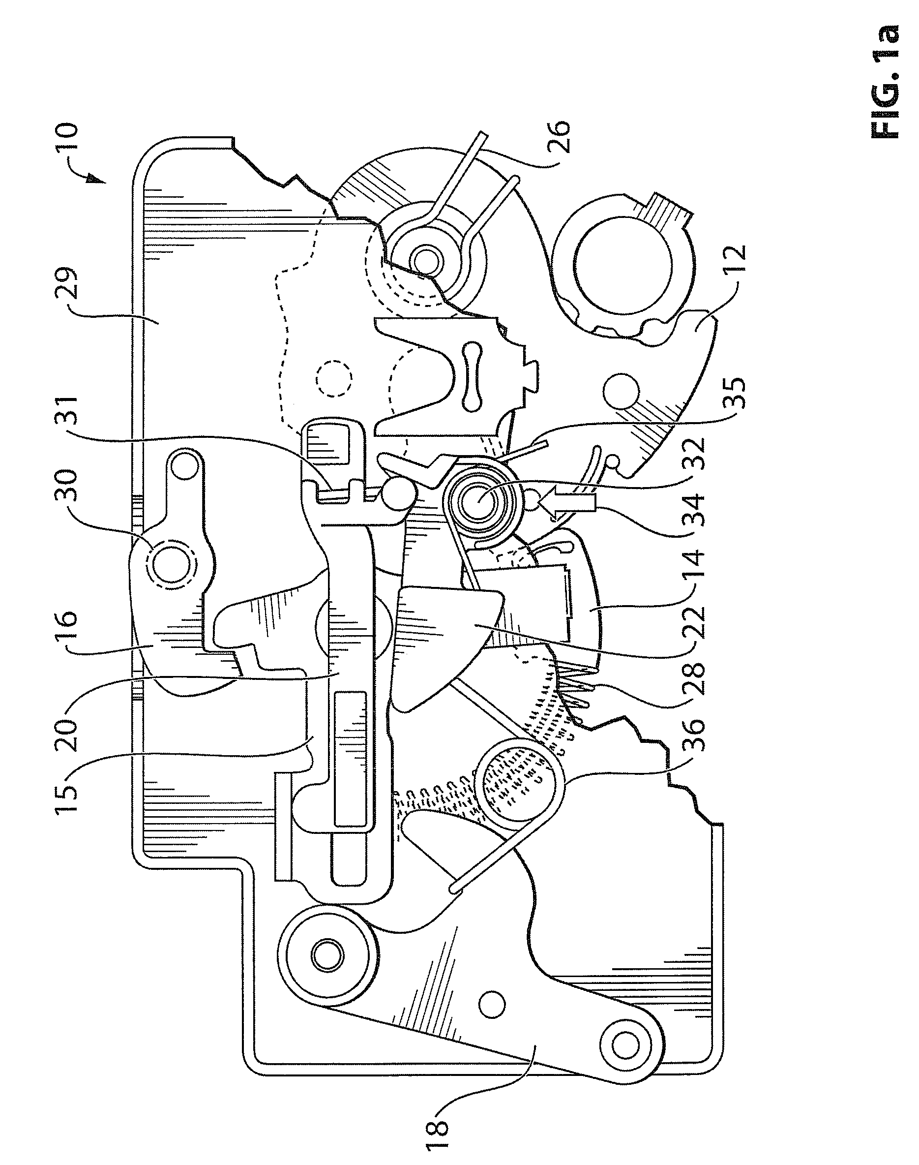 Closure latch with inertia member