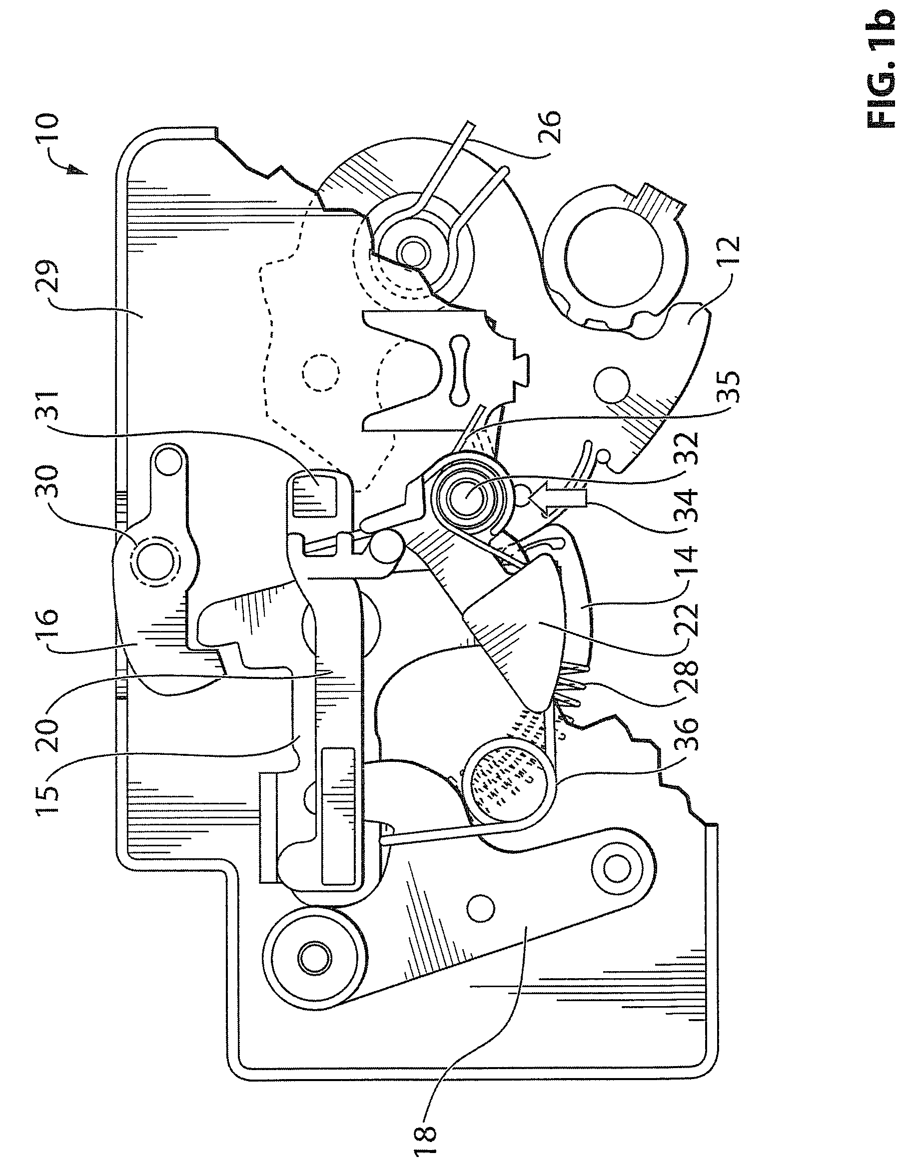 Closure latch with inertia member