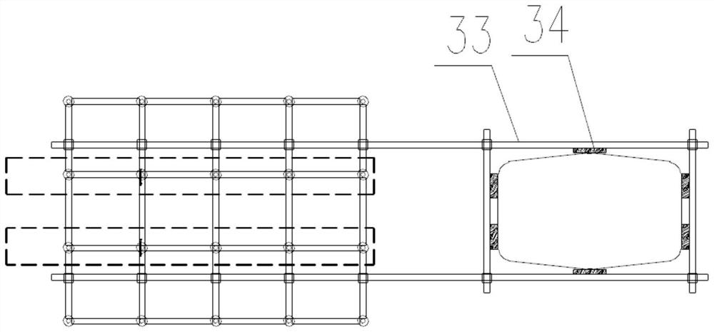 Turnover outer overhanging inclined column supporting system and construction method thereof